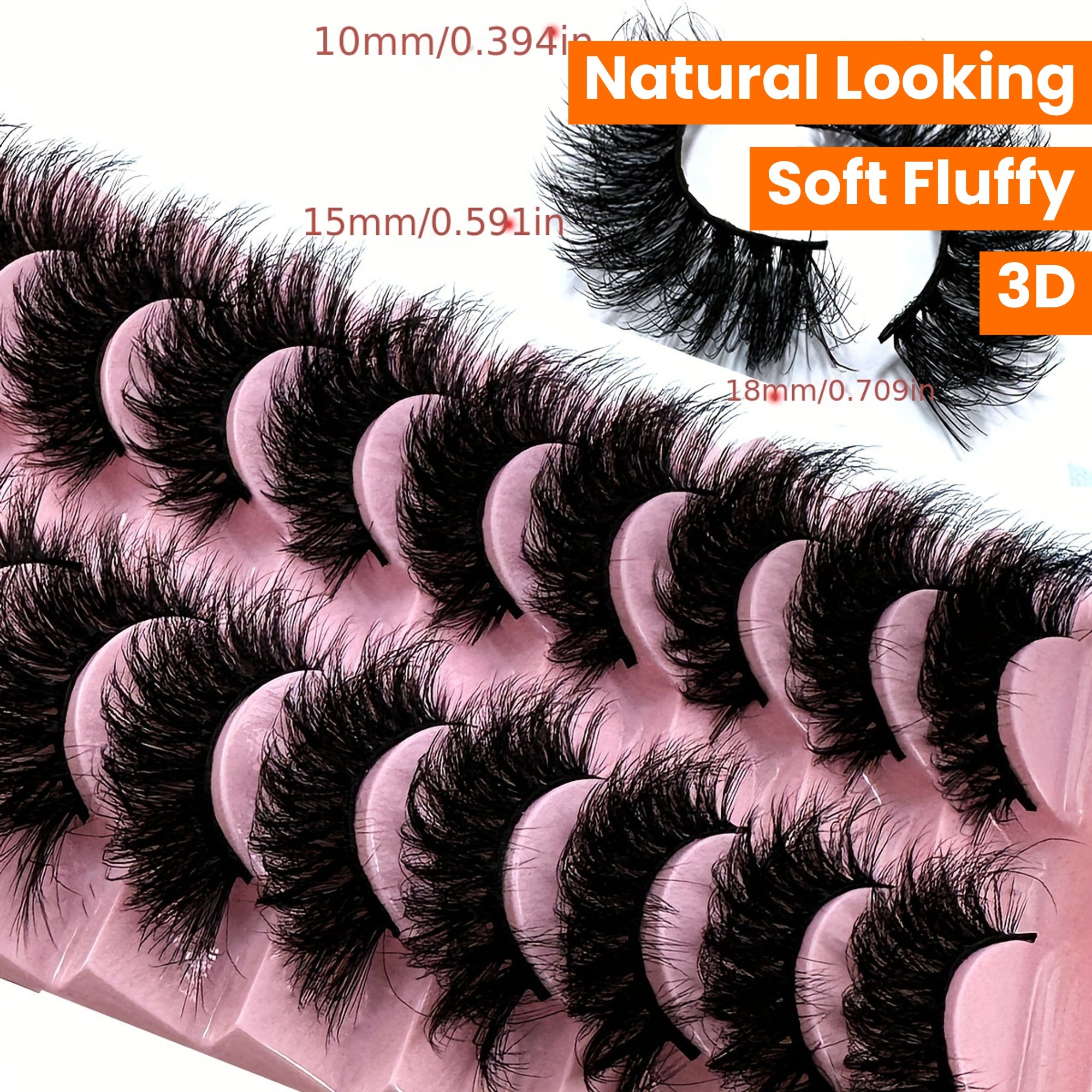10 Pairs New False Eyelashes Cat Eye Fluffy False Mink Eyelashes 8D Wispy Eyelashes Dramatic Long Thick Curled False Eyelashes Natural Looking Soft Fluffy 3D False Eyelashes Russian Curled Eyelashes